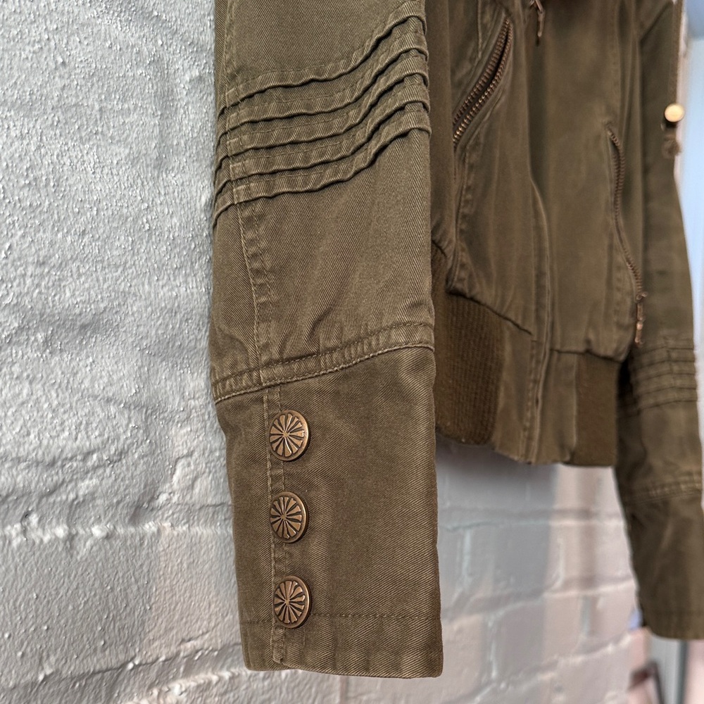 Olive Green Bomber Jacket - Picture 5 of 7